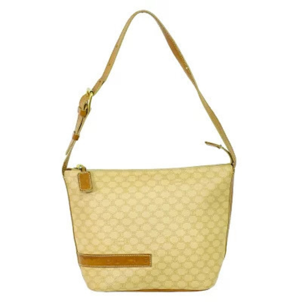 Celine Macadam Shoulder Bag Beige Tan